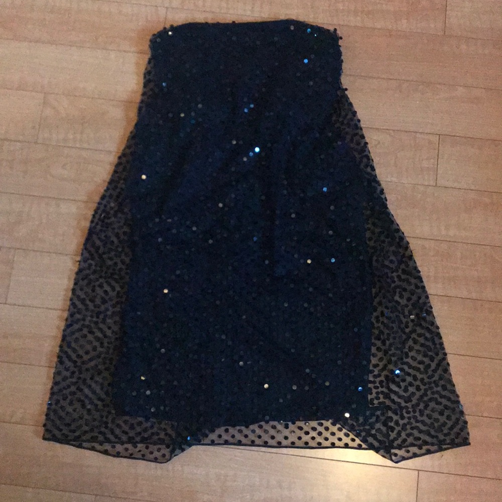 Isaac Mizrahi Sequin Overlay Cocktail Dress